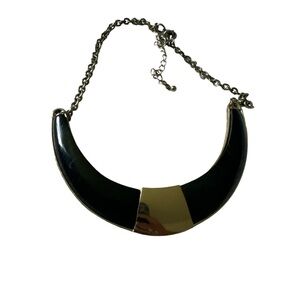 3/18$ black and gold adjustable choker style necklace